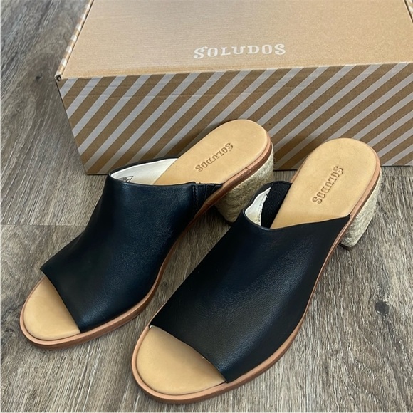 NWT Anthropologie Soludos Capri Mule Leather Black Size 5 - Picture 8 of 12